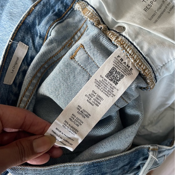 FRAME Le Original Distressed Straight Leg Jeans Medium Wash French Parisian - Picture 7 of 7
